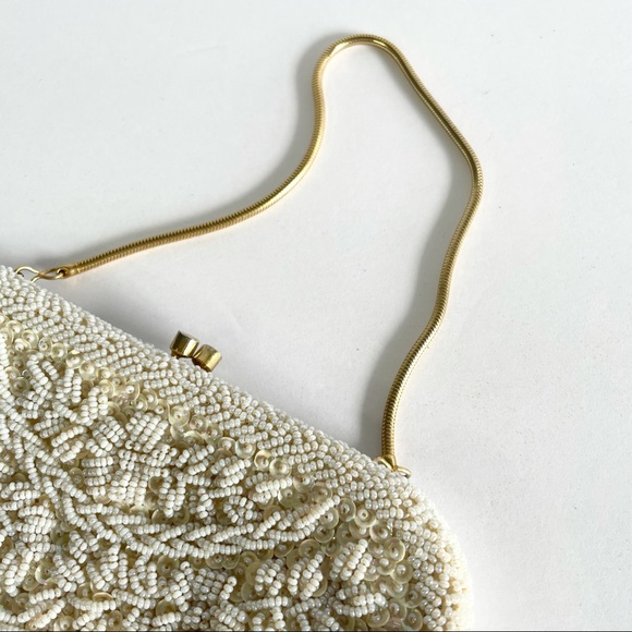 Vintage Handmade Beaded Kiss Lock Evening Hand Bag - Picture 6 of 15